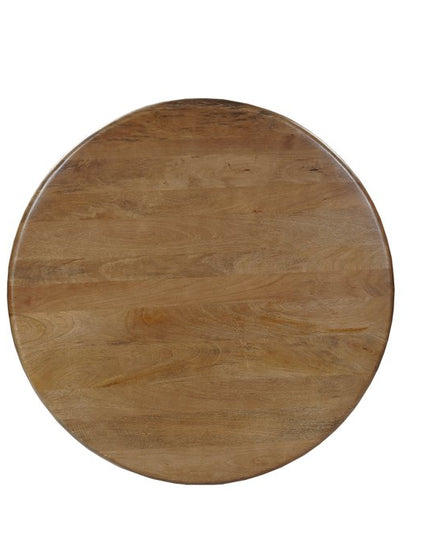 Five Piece Brown Round Solid Wood Dining Set with Four Chairs