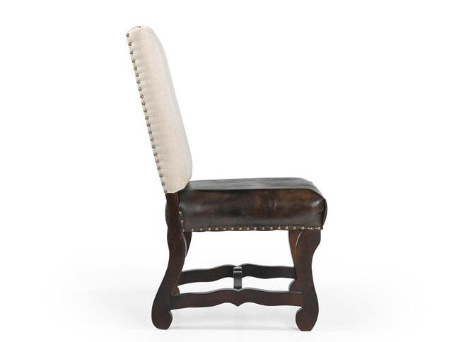 Five Piece Brown Round Solid Wood Dining Set with Four Chairs