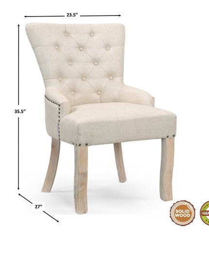 Five Piece Brown Round Solid Wood Dining Set with Four Chairs