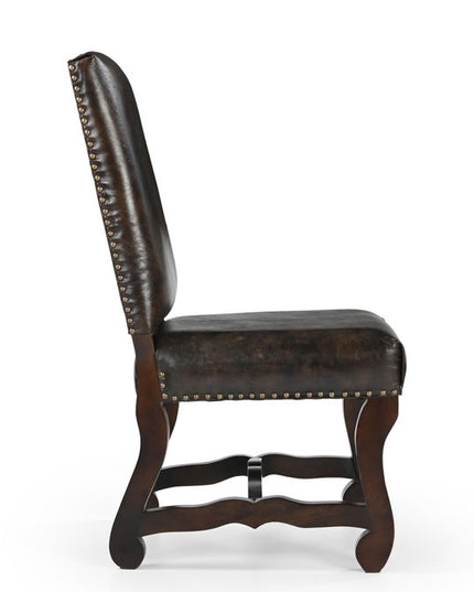 Five Piece Brown Round Solid Wood Dining Set with Four Chairs