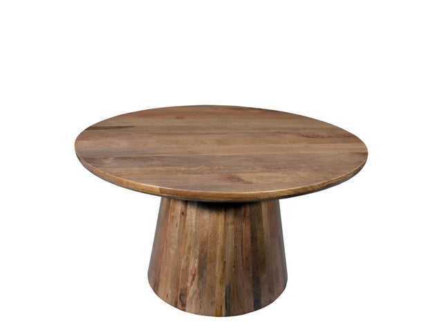 Five Piece Brown Round Solid Wood Dining Set with Four Chairs