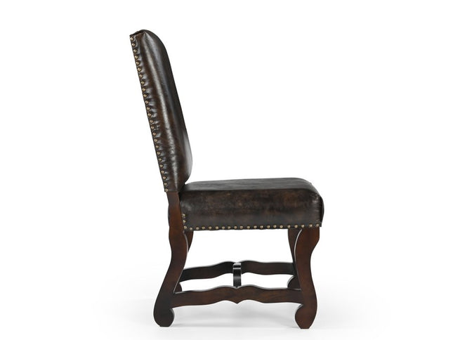 Five Piece Brown Round Solid Wood Dining Set with Four Chairs