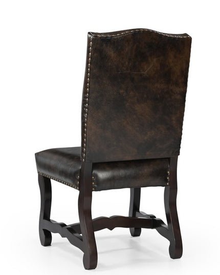 Five Piece Brown Round Solid Wood Dining Set with Four Chairs