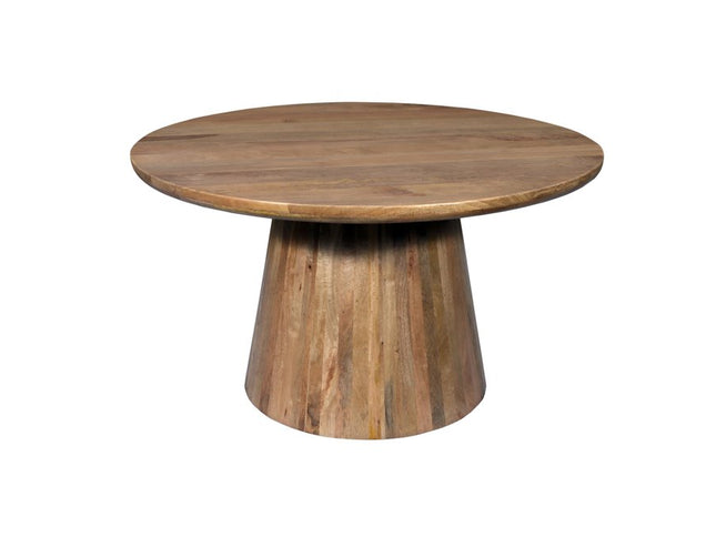 Five Piece Brown Round Solid Wood Dining Set with Four Chairs