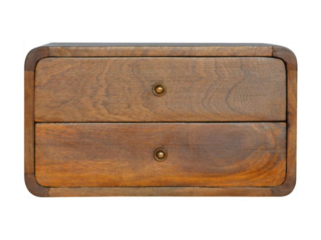 18" Brown Solid Wood Floating Nightstand