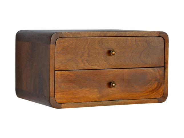 18" Brown Solid Wood Floating Nightstand