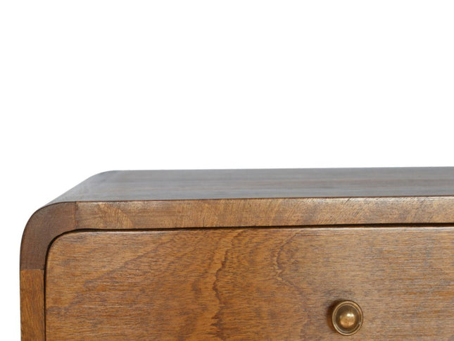 18" Brown Solid Wood Floating Nightstand