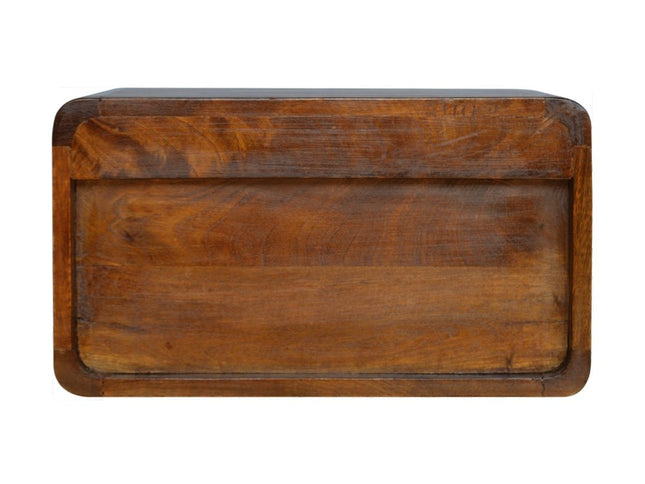 18" Brown Solid Wood Floating Nightstand