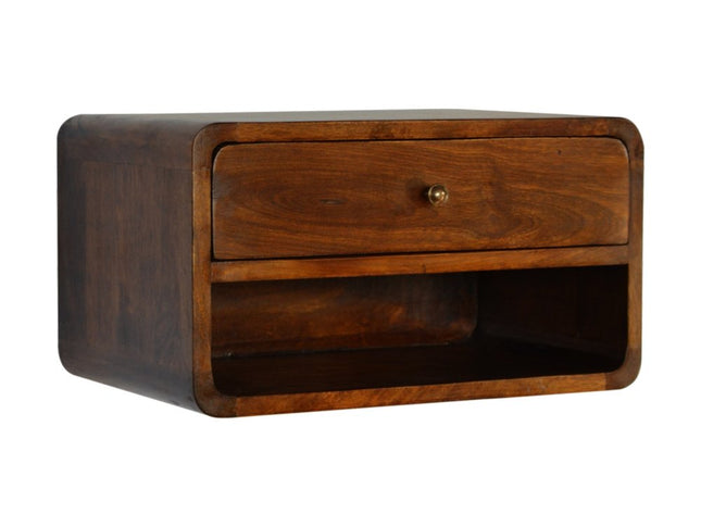 18" Chestnut Solid Wood One Drawer Floating Nightstand