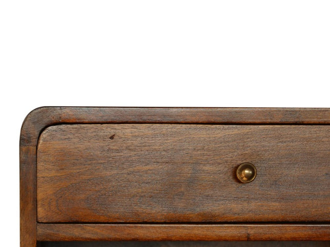 18" Chestnut Solid Wood One Drawer Floating Nightstand