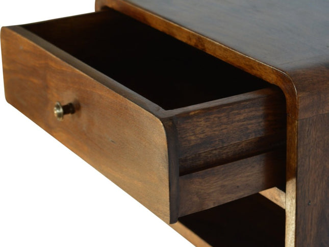 18" Chestnut Solid Wood One Drawer Floating Nightstand