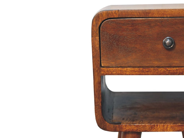 22" Chestnut Solid Wood One Drawer Nightstand