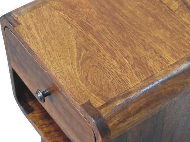 22" Chestnut Solid Wood One Drawer Nightstand