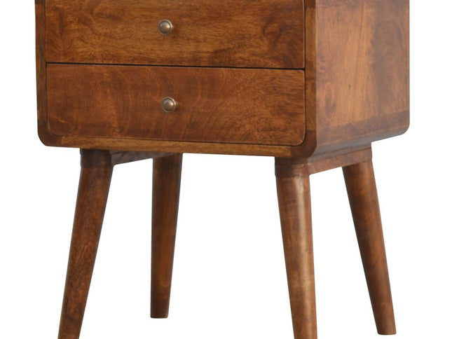 22" Chestnut Solid Wood Two Drawer Nightstand