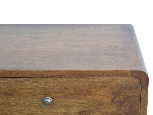 22" Chestnut Solid Wood Two Drawer Nightstand