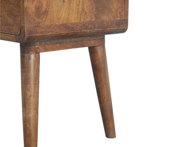 22" Chestnut Solid Wood Two Drawer Nightstand