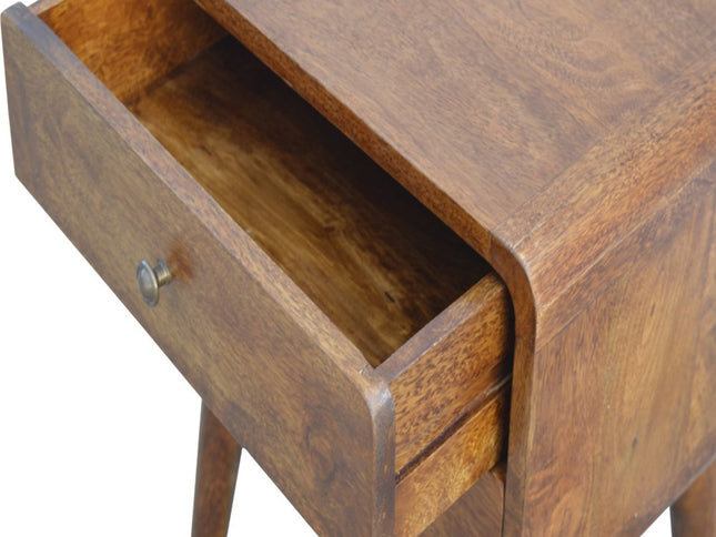 22" Chestnut Solid Wood Two Drawer Nightstand