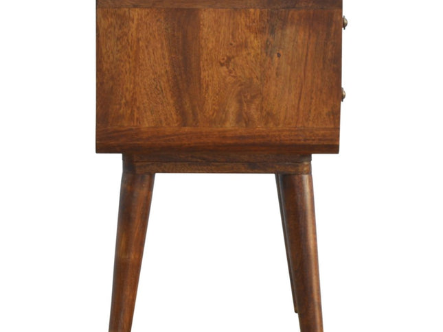 22" Chestnut Solid Wood Two Drawer Nightstand