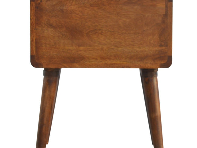 22" Chestnut Solid Wood Two Drawer Nightstand