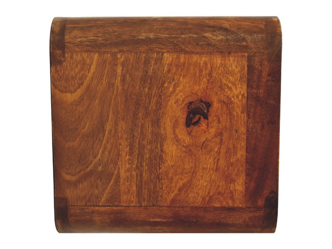 12" Chestnut Solid Wood Two Drawer Floating Nightstand