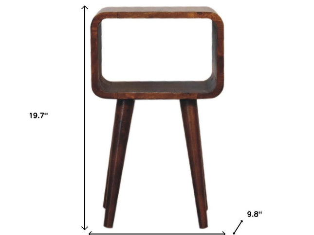 20" Chestnut Solid Wood Open Nightstand