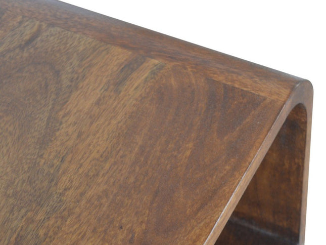 22" Brown Solid Wood One Drawer Nightstand