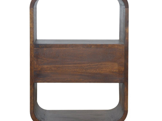 22" Brown Solid Wood One Drawer Nightstand