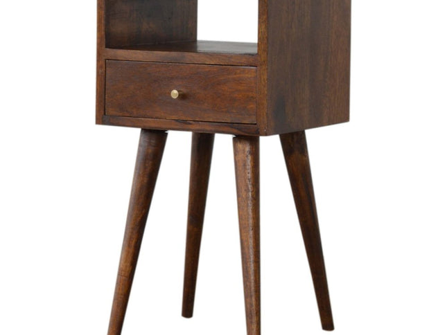 22" Chestnut Solid Wood Square One Drawer Nightstand