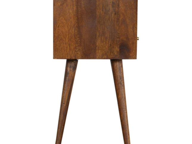 22" Chestnut Solid Wood Square One Drawer Nightstand