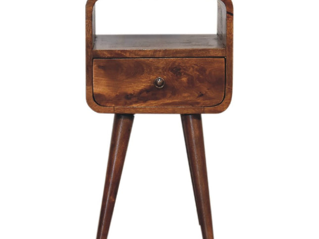 22" Chestnut Solid Wood Square One Drawer Nightstand