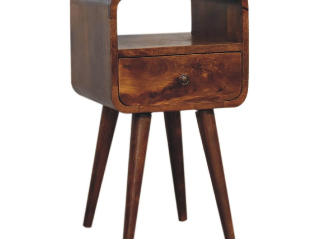 22" Chestnut Solid Wood Square One Drawer Nightstand