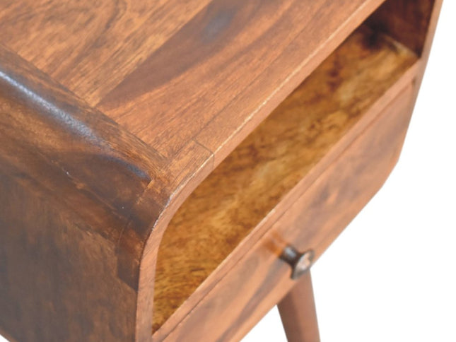 22" Chestnut Solid Wood Square One Drawer Nightstand