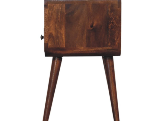 22" Chestnut Solid Wood Square One Drawer Nightstand