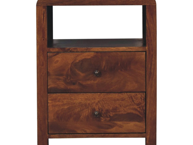 24" Chestnut Solid Wood Two Drawer Nightstand