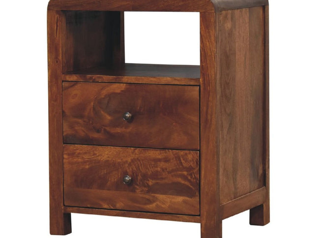 24" Chestnut Solid Wood Two Drawer Nightstand
