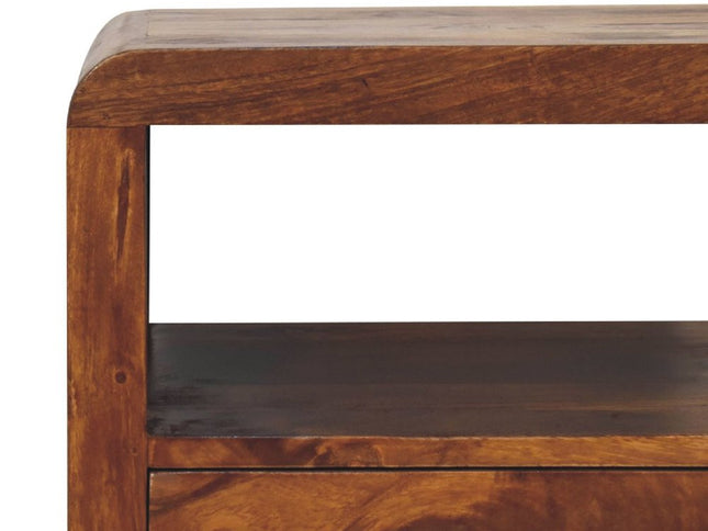 24" Chestnut Solid Wood Two Drawer Nightstand