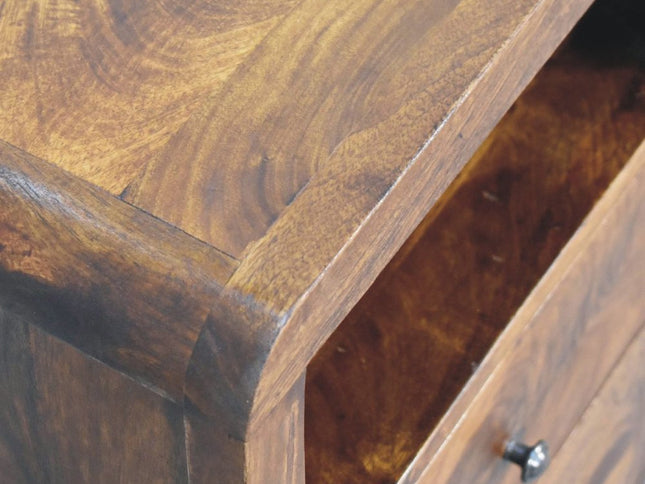 24" Chestnut Solid Wood Two Drawer Nightstand