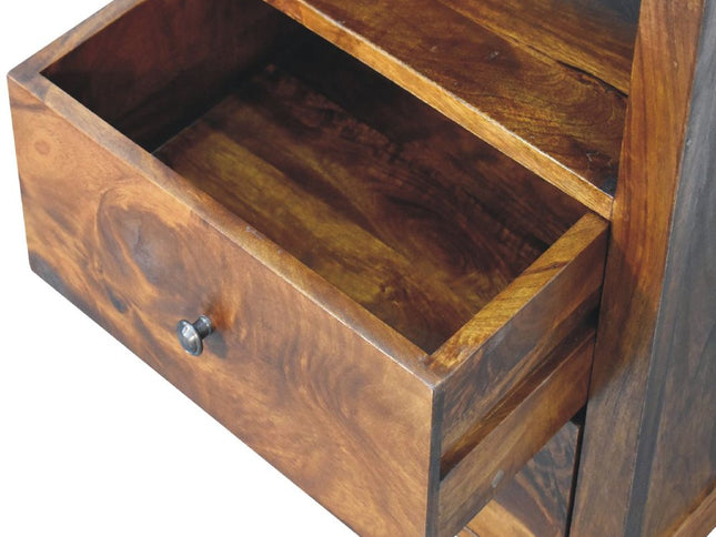 24" Chestnut Solid Wood Two Drawer Nightstand