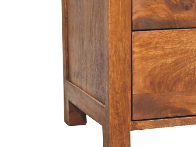 24" Chestnut Solid Wood Two Drawer Nightstand