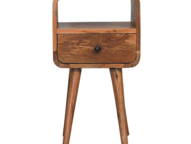 22" Oak Solid Wood Square One Drawer Nightstand