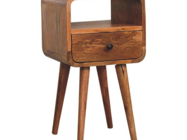 22" Oak Solid Wood Square One Drawer Nightstand