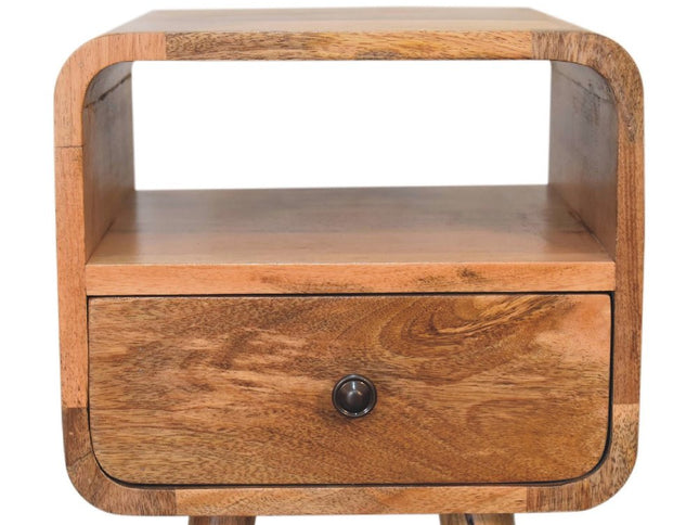 22" Oak Solid Wood Square One Drawer Nightstand