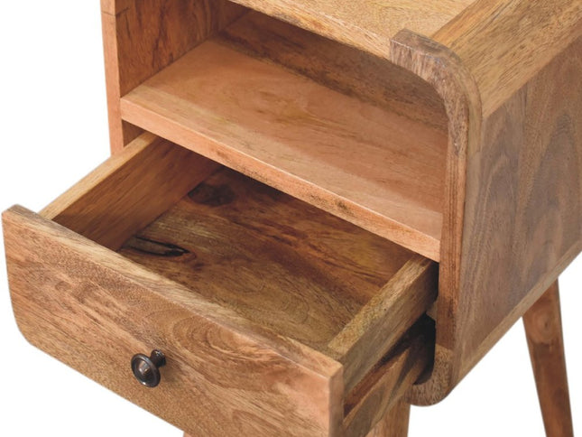 22" Oak Solid Wood Square One Drawer Nightstand