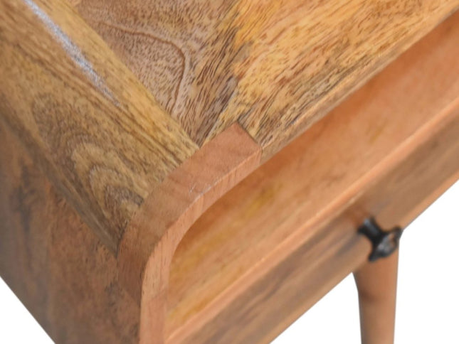 22" Oak Solid Wood Square One Drawer Nightstand