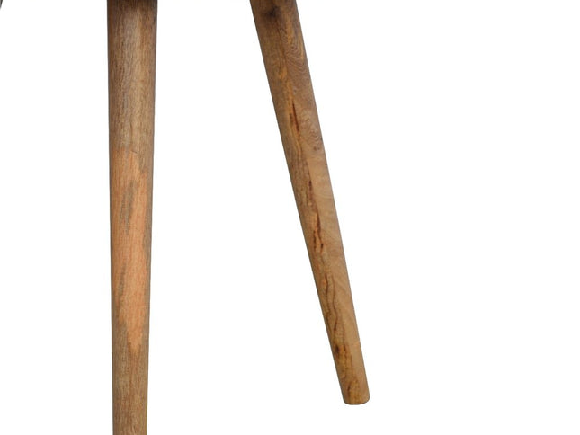 22" Natural Solid Wood Round One Drawer Nightstand