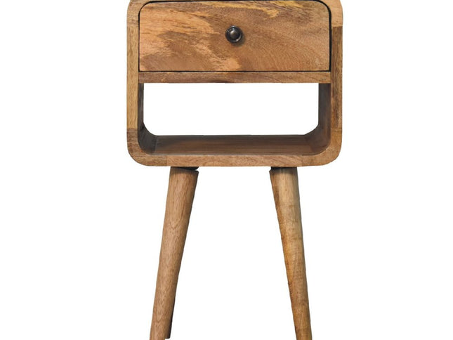 22" Oak Solid Wood Square One Drawer Nightstand