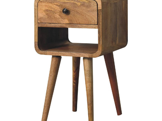 22" Oak Solid Wood Square One Drawer Nightstand