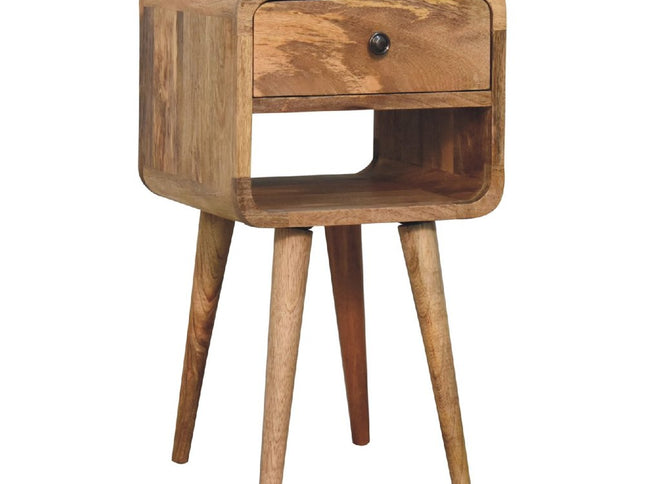 22" Oak Solid Wood Square One Drawer Nightstand