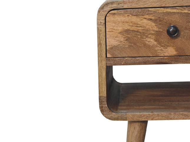 22" Oak Solid Wood Square One Drawer Nightstand