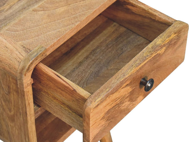 22" Oak Solid Wood Square One Drawer Nightstand